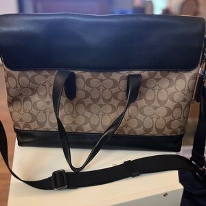 Coach Brown and Black Laptop Case